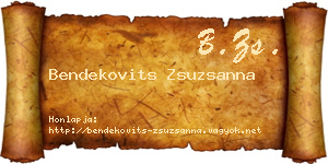 Bendekovits Zsuzsanna névjegykártya