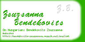 zsuzsanna bendekovits business card